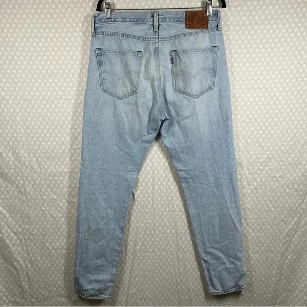 Levi’s Light‎ Wash 501 High Rise Distressed Jeans - Image 4