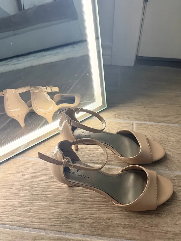 Worthington Tan Ankle-Strap Kitten Heels - Image 3