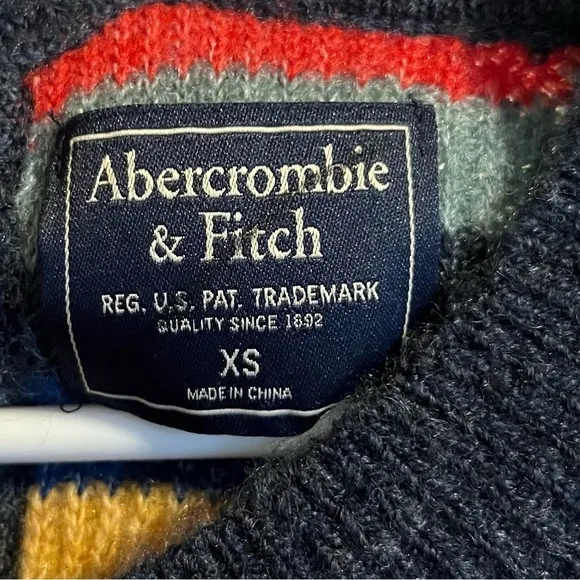 Abercrombie & Fitch Colorful Striped Bow Sweater Size‎ XS Preppy Y2K Rainbow - Image 4