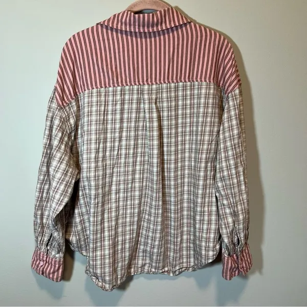 Urban Outfitters Out From Under Button Down Plaid‎ Striped Top Small - Image 10