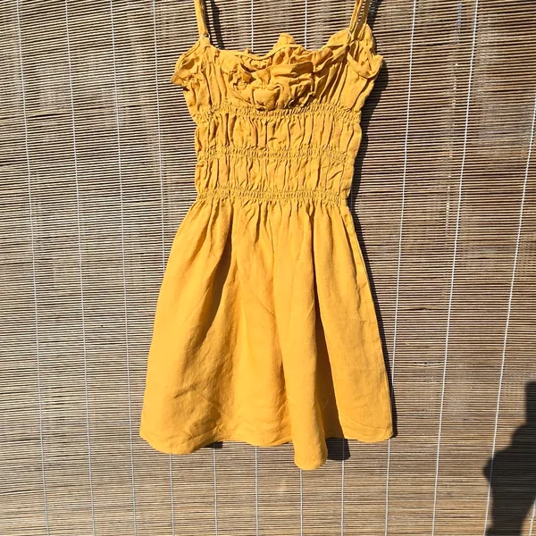 REFORMATION/ linen Tabitha Spagetti Straps Mini dress yellow 2 - Image 9