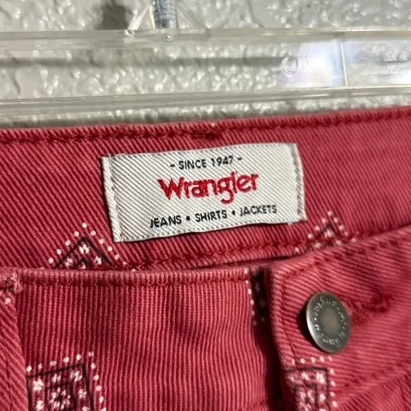 NEW Wrangler High Rise Bootcut Bandana Jean Red Diamond Western Cowgirl Festival - Image 10