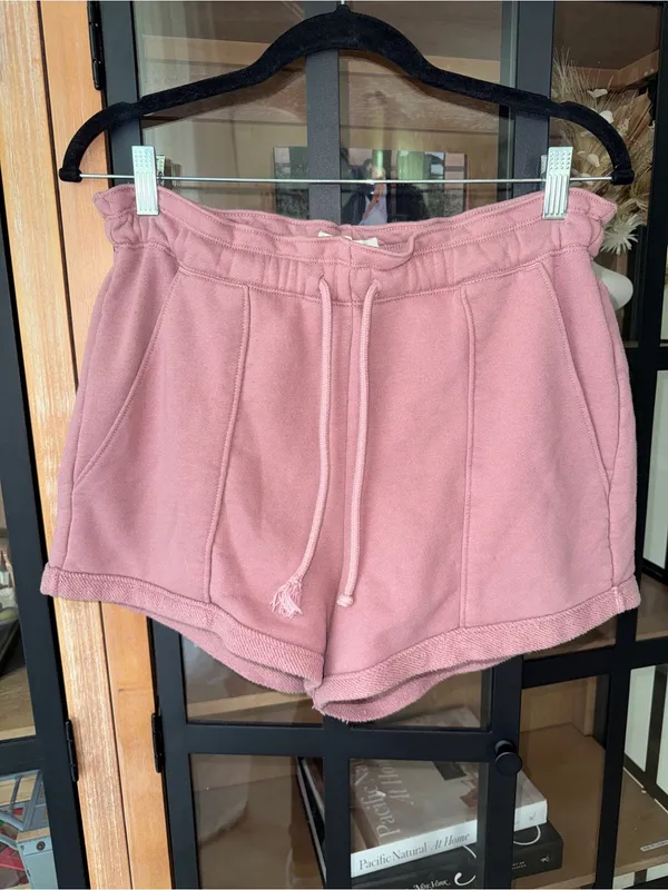 Abercrombie soft a&f sweat shorts paperbag waist high rise mauve dusty rose - Image 6