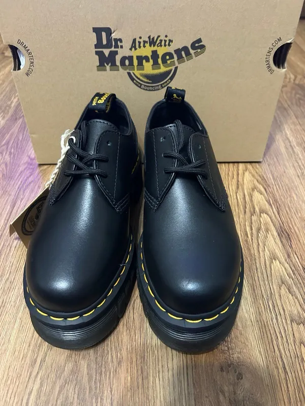 DR MARTENS Audrick 3 eye black leather platform lace up oxfords shoes sz 7 new - Image 7