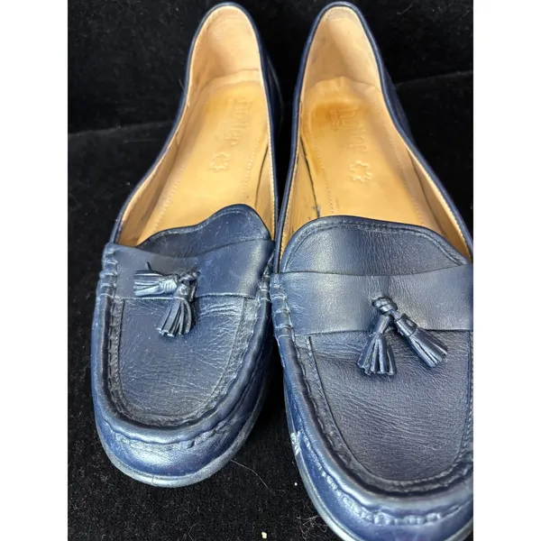Hotter Comfort Concept Navy Blue Leather Tassel Loafers Shoes Womens UK 7.5 - Image 8