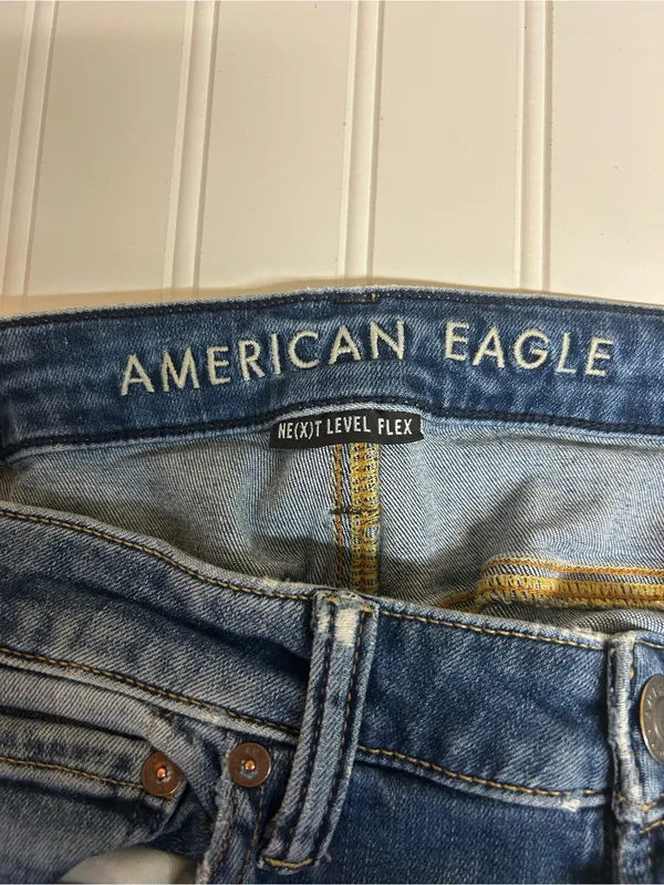 American Eagle Next Level Stretch Women’s Distressed Blue Skinny Jeans 30x32 - Image 9