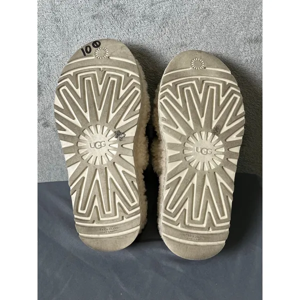 UGG Fluffita Slingback Platform Slippers Women’s Size 6 Fuzzy Shearling Sandals - Image 3