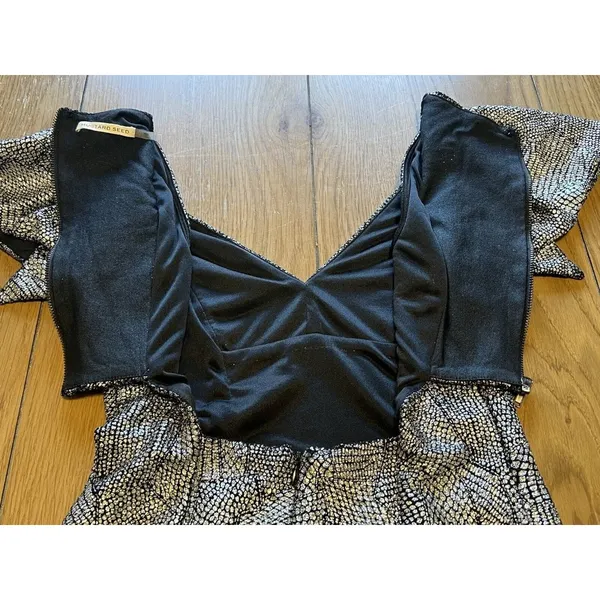 Mustard Seed Dress‎ Mini Short Shimmer Silver Size Small S - Image 10