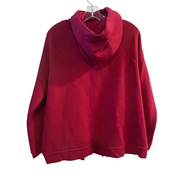 Nike Women's Funnel Neck Hoodie Red Size L Long Sleeve Casual‎ - Image 10