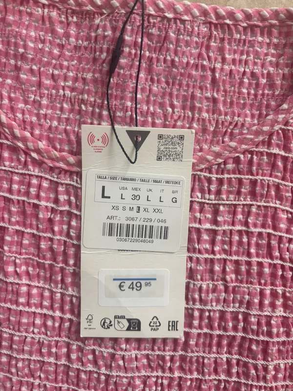 ZARA Pink Gingham Dress Maxi - Image 2