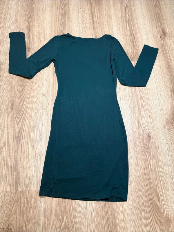 Lulu's Dark Green Long Sleeve Scoop Neck‎ Mini Dress - Image 3