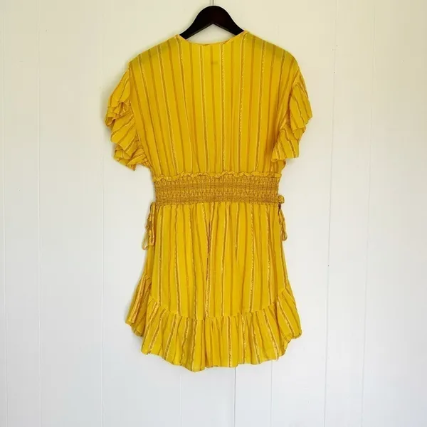 SAYLOR Metallic Stripe Smocked Waist Sundress Medium - Image 8