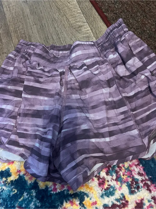 lululemon hotty hot Purple Striped Women's Running Shorts - Image 10