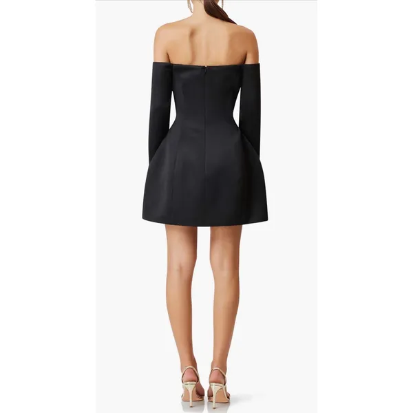 Elliatt Vida Off-Shoulder Long Sleeve Mini Dress – Black (M) New!‎ - Image 2