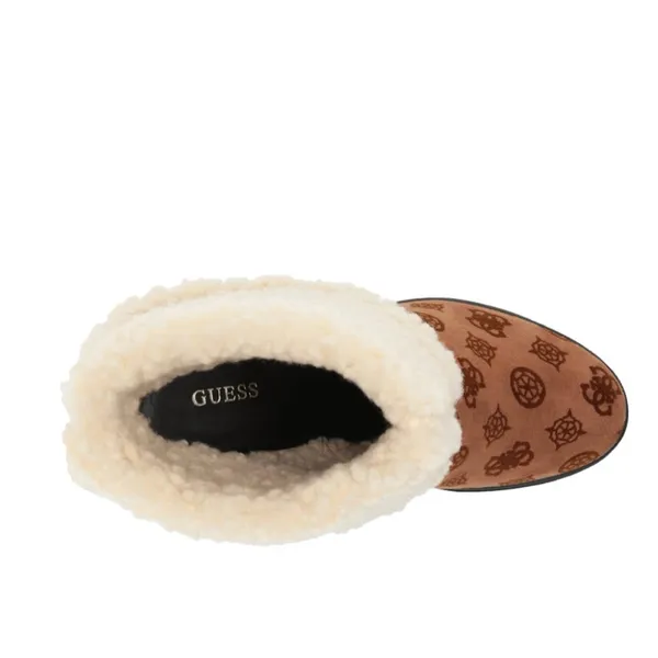 NEW GUESS Women's Tabloid Fashion Boot SZ-9.5 Brown White Faux Fur Lined - Image 5