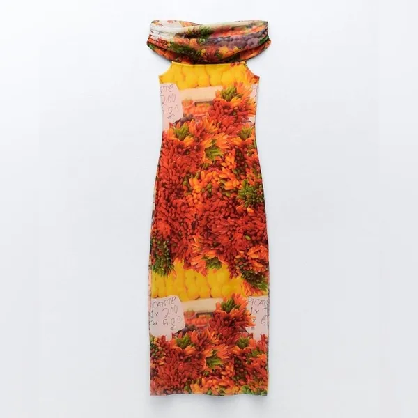 Zara Off Shoulder Dress Chili Pepper Bodycon Dress Small NWT - Image 10