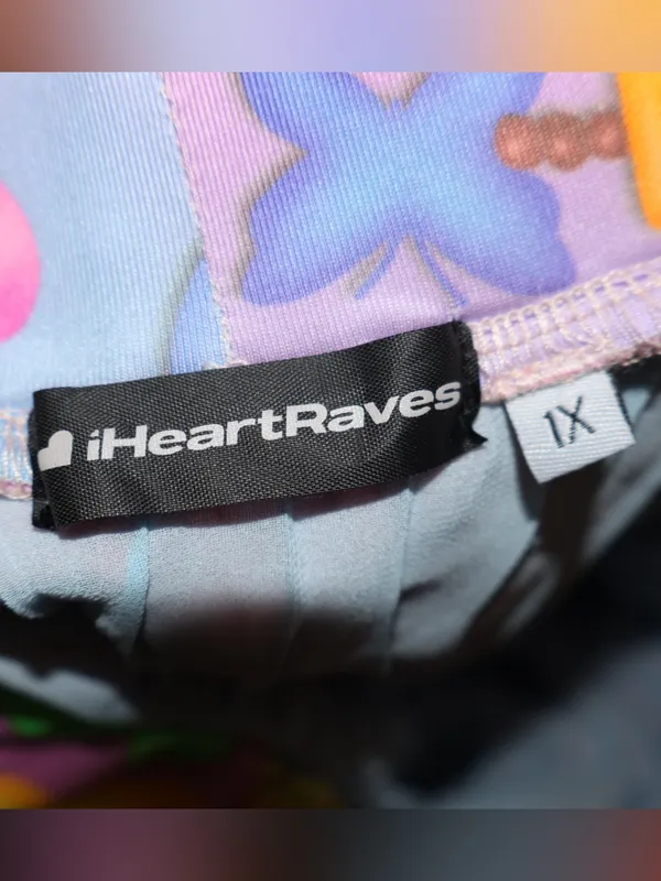 iHeartRaves Kandi Fairy Pixie Hem Mesh Rave Mini Skirt Pastel Bead Print size 1X - Image 13