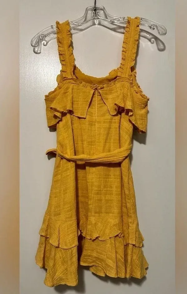 Here comes the sun mustard sleeveless dress size M - Image 5