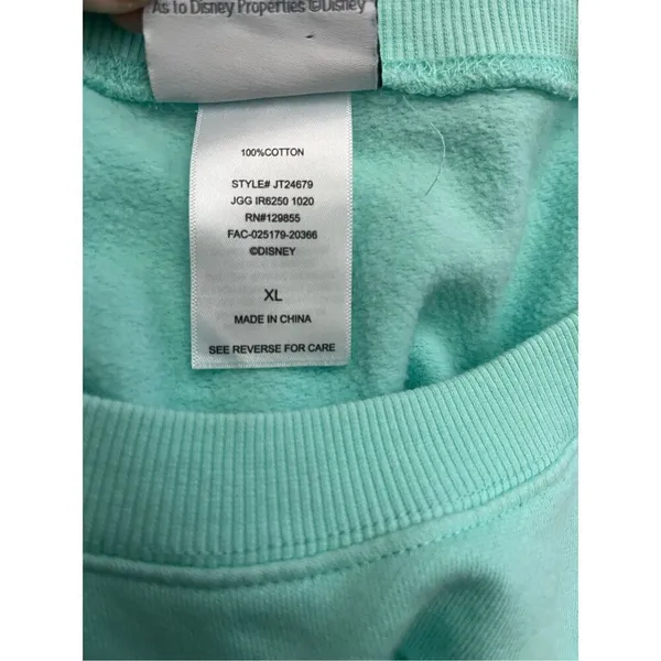 Disney Disneyland Blue Teal White Ombré‎ Cotton Crewneck Pullover Sweatshirt Size XL - Image 4