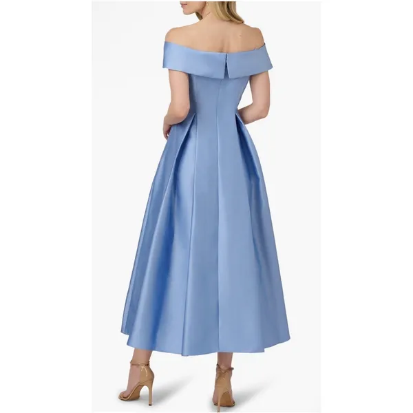 Adrianna Papell Off-the-Shoulder Mikado Gown Bluebell Size 4 MSRP $229 - Image 2