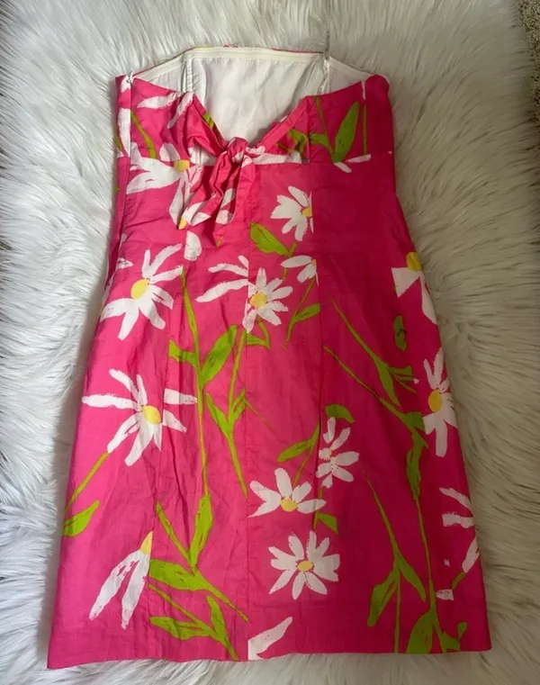 Lilly Pulitzer Strapless Dress Pink like new - Image 3