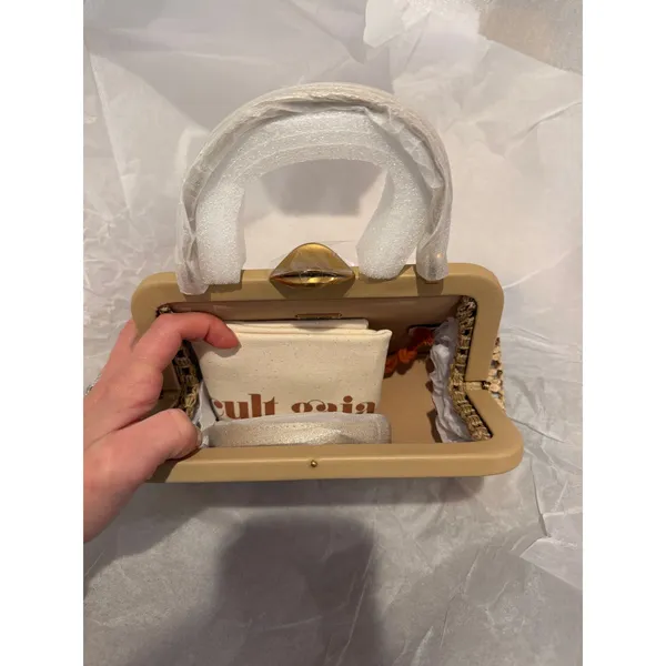NEW Cult Gaia Zuma Woven Mini Crossbody Sand Tan - Image 9