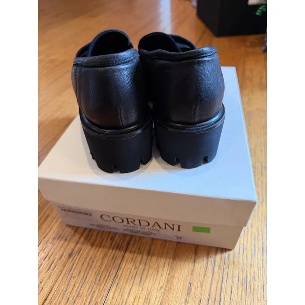 Cordani Shoes Womens Size 9 Black Audrey2 Made In Italy Lug Sole Loafers - Image 9