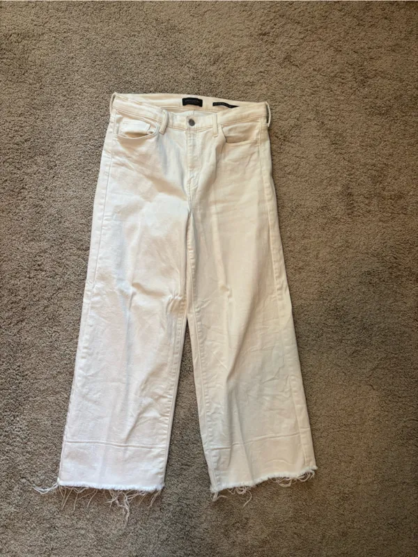 Banana Republic White Wide-Leg High-Rise Jeans - Image 3