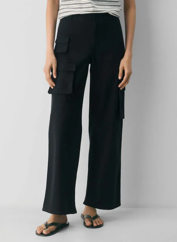 Wilfred Free Picture Wide Leg Cargo Pants in Black Size 4 - Image 2