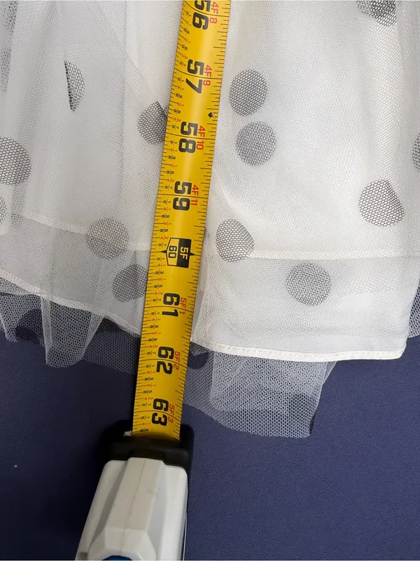 BCBG MAXAZRIA DRESS Maxi Formal LONG GOWN WHITE BLACK POLKA DOT 4 S Ruffle - Image 11