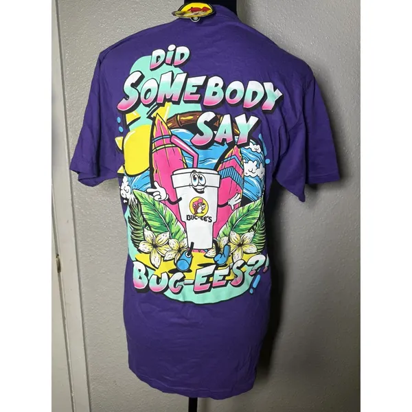 Bucees Shirt size small Purple Did Somebody Say Surf Sun Summer Graphic Tee - Image 2