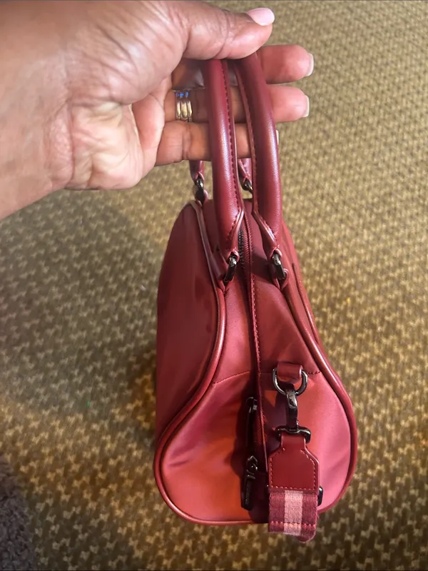 Lululemon Wine Burgundy Structured Bowler Crossbody Tote Bag - Image 5