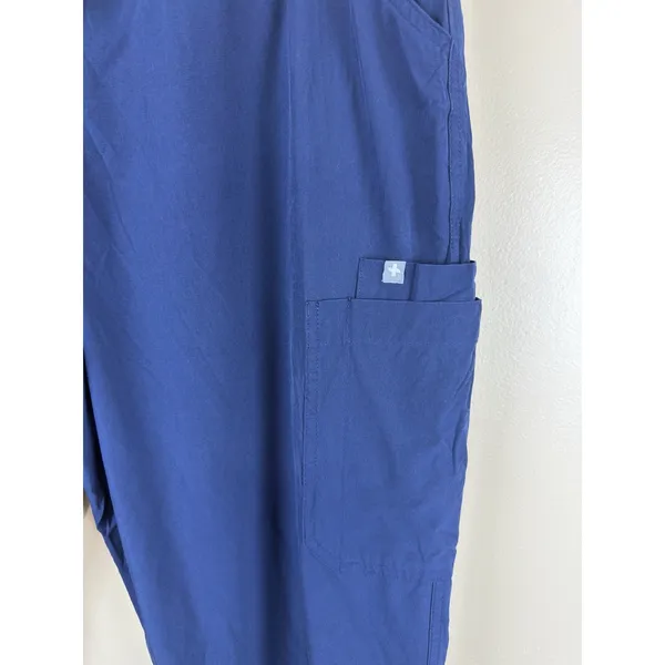 FIGS Yola FREEx Lined Scrub Pants Women’s XL High Waist Navy Blue Medical - Image 3