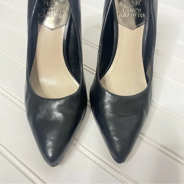 Vince Camuto Kain Black Leather Pointed Toe Stiletto Pumps Size 5M - Image 5