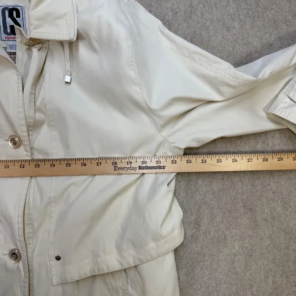 Vintage Current Seen CS Signature Hooded Anorak Jacket Womens M Cream Coastal - Image 13