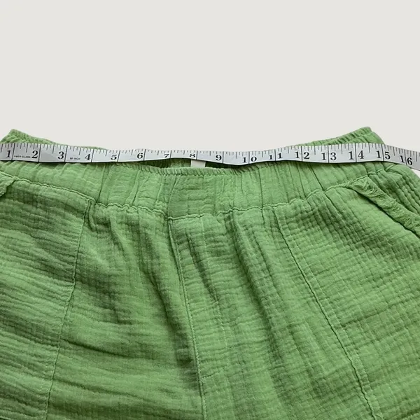 Umgee USA Lime Green Cotton Gauze Wide Leg Cropped Pants Plus Size XL WK7184 - Image 5