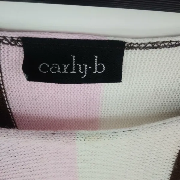 Carly B Neopolitan Cold Shoulder Sweater Top L - Image 3