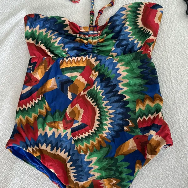 Farm Rio Chevron Toucans One Piece, size X-Small, $189 - Image 12