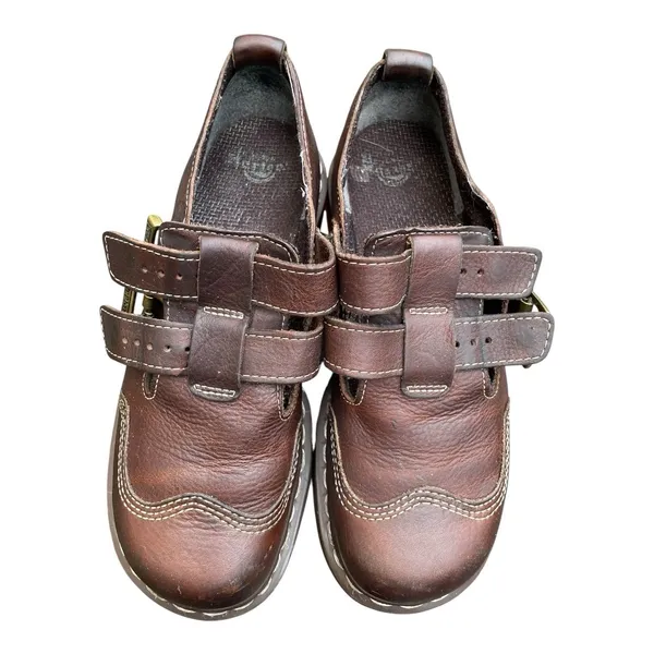 Vintage Brown Dr. Martens CATY 8065 style Mary Jane Buckle Strap Fisherman US 8 - Image 8