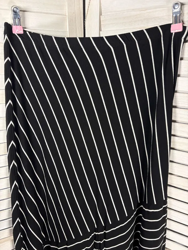 Matty M Skirt Maxi Black White Striped L - Image 3