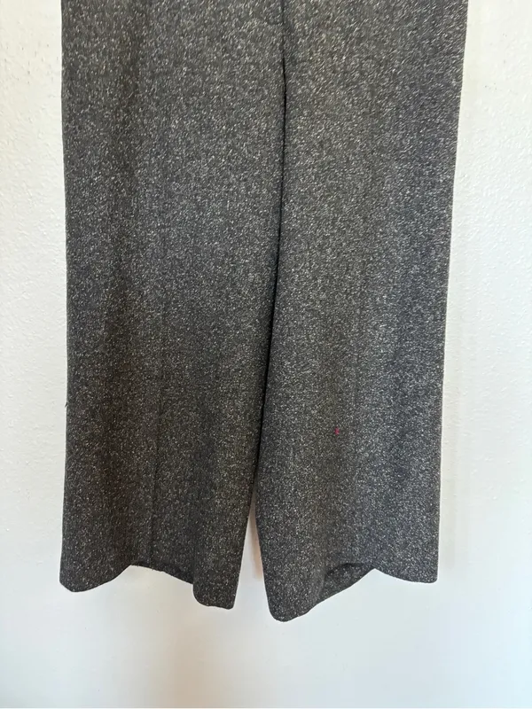 Express Vintage 90s Cropped Wide Leg Wool Silk Blend Dress Pants - Image 4