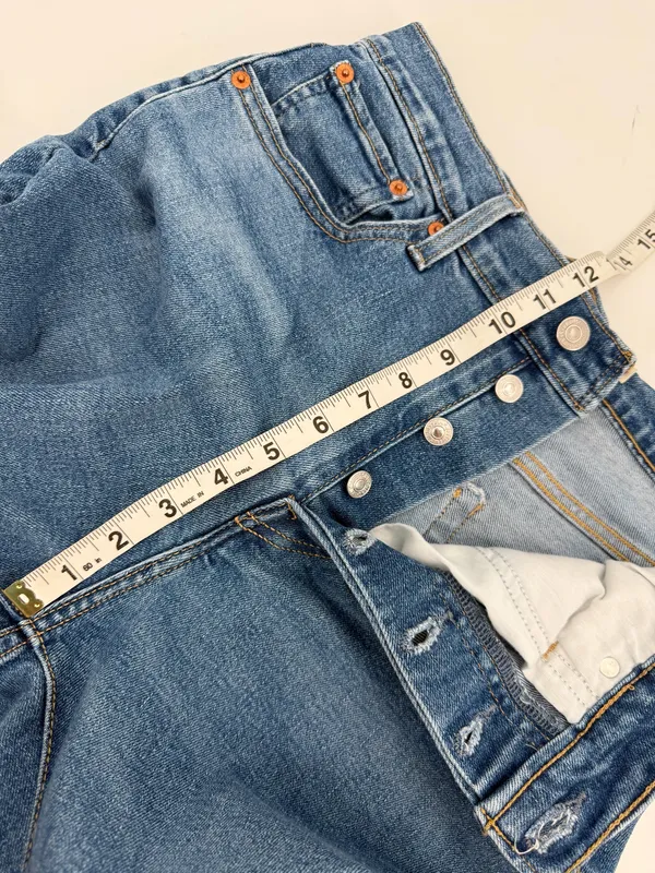 Levi's Jeans Womens 30 Blue Medium Wash Wedgie Straight Stretch Button Fly Ankle - Image 8