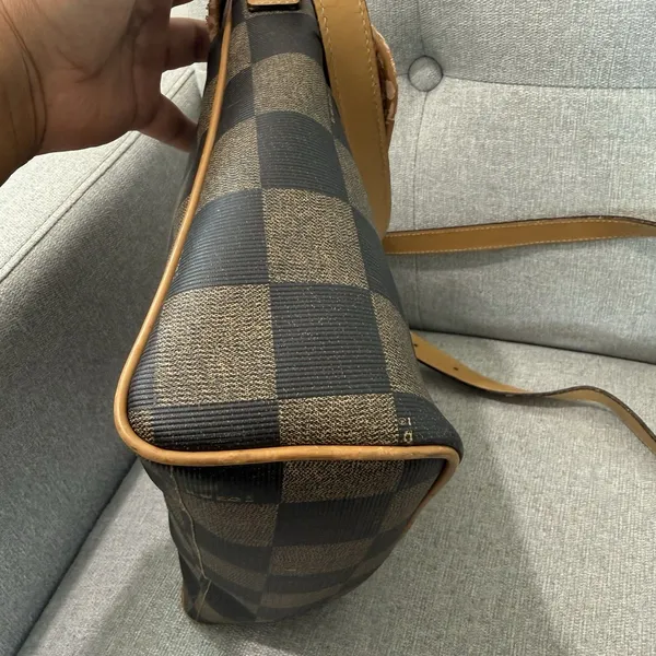 Vintage FENDI Bag Checkered Original Design Crossbody Luxury - Image 5