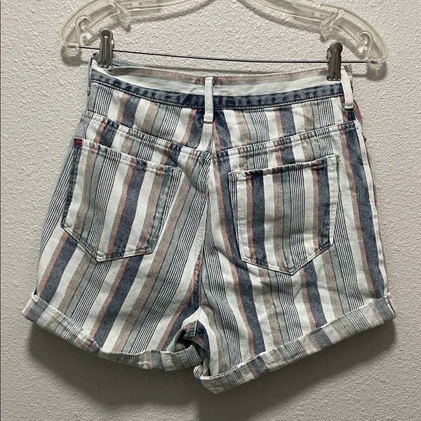 BDG High-Waisted Mom Short - Striped Denim Size 27 - Image 5