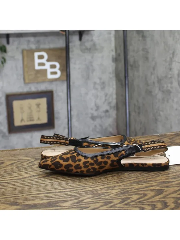 NWT A New Day Slingback Bow Flats Pointed Toe 94303553 Cheetah Brown Multi 6M - Image 8
