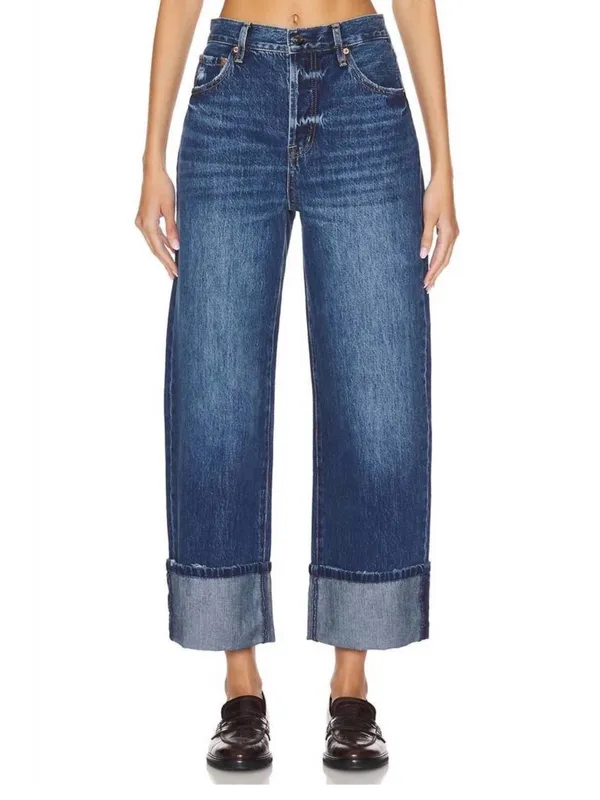 Pistola Ryder High Rise Wide Leg Cuffed Straight Jeans in Fulton Size 26 - Image 3