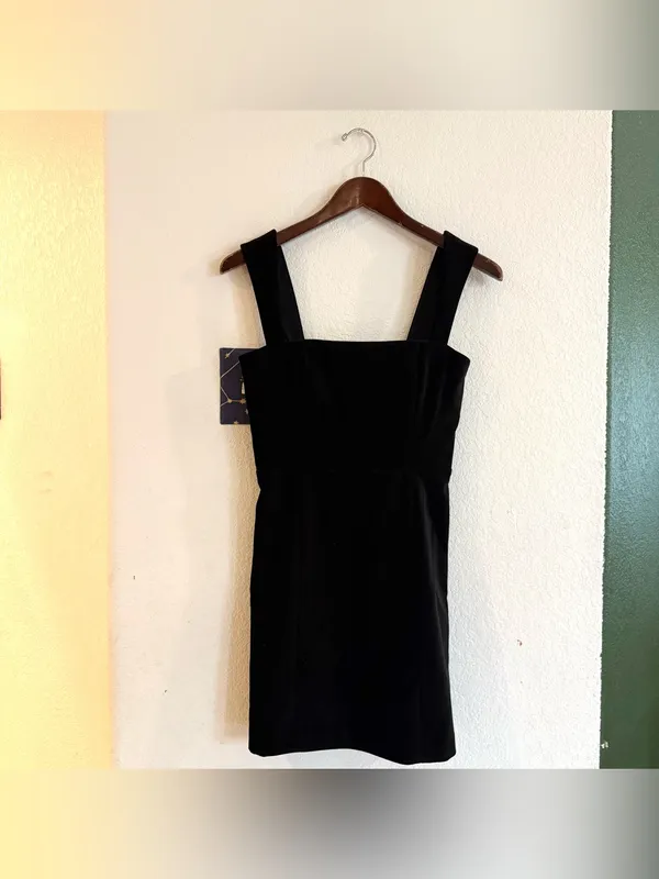 Alice + Olivia Womens Womens Dress Taylum Black Velvet Mini Sleeveless Size 4 - Image 2