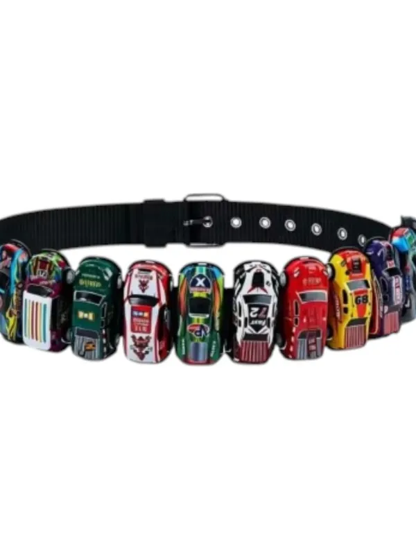 Unisex 3D Racing Car Belt Y2K Punk Streetwear Black 41" New - Image 2