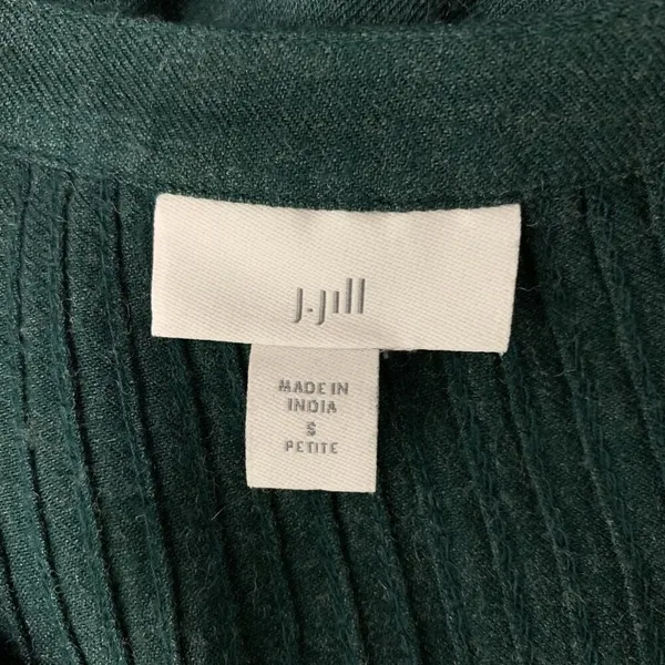 J Jill Petite Green Dress Small Long Sleeve‎ Boho Cottagecore Modest Work Casual - Image 5