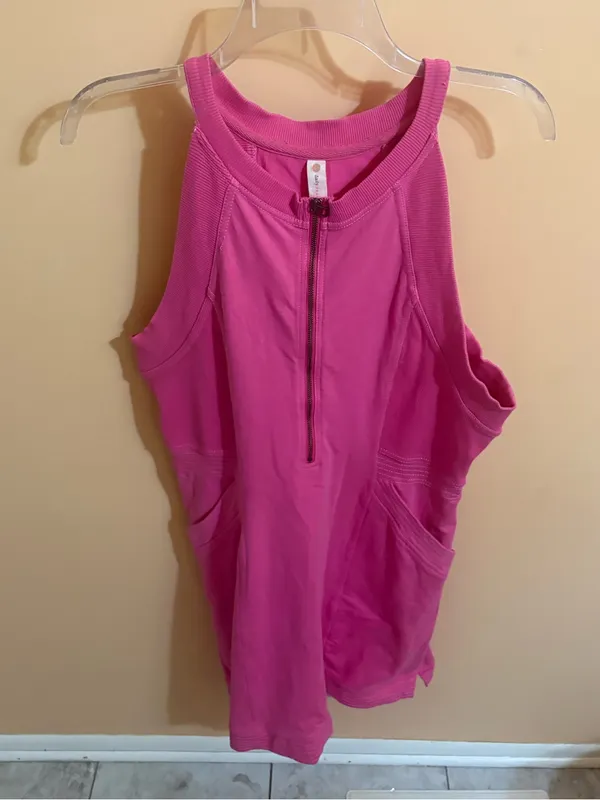 Anthropologie Daily Practice Pink Zip-Up Sleeveless Mini Dress - Image 3